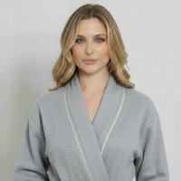 Knee-Length Waffle Robe for Women