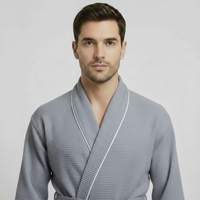 Premium Waffle Piping Robe for Men