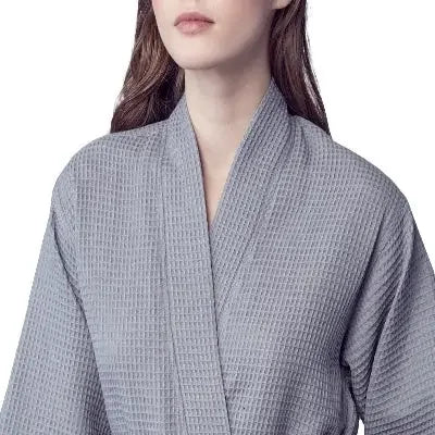 Knee-Length Waffle Kimono Robe for Women - Lotus Linen