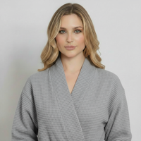 Knee-Length Waffle Robe for Women