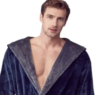 Men’s Robe with Hood – Ultra-Soft Plush Comfort for Everyday Use - Lotus Linen