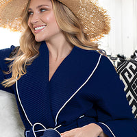 Knee-Length Waffle Kimono Robe for Women - Lotus Linen