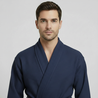 Waffle Spa Bathrobe for Men -  Absorbent, Lightweight