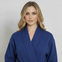 Knee-Length Waffle Robe for Women