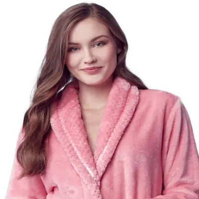 Women's Ultra Soft Fleece Bathrobe - Lotus Linen