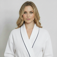 Knee-Length Waffle Robe for Women