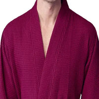 Waffle Kimono Spa Bathrobe for Men - Absorbent, Lightweight - Lotus Linen