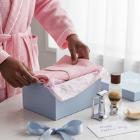 Premium Waffle Piping Robe for Men