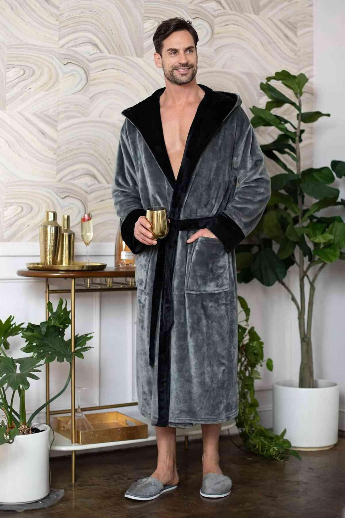 Men’s Robe with Hood – Ultra-Soft Plush Comfort for Everyday Use - Lotus Linen