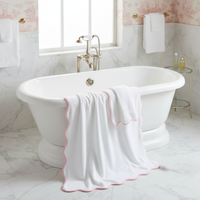 Luxury Scallop Piping Bath Towel Sets (6-Piece)