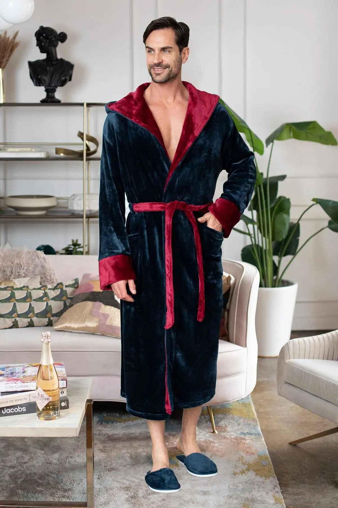 Men’s Robe with Hood – Ultra-Soft Plush Comfort for Everyday Use - Lotus Linen