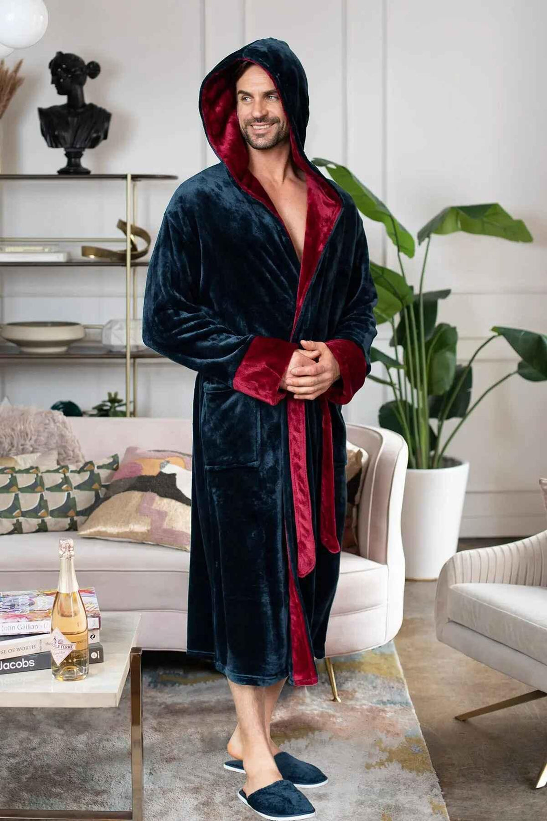 Men’s Robe with Hood – Ultra-Soft Plush Comfort for Everyday Use - Lotus Linen