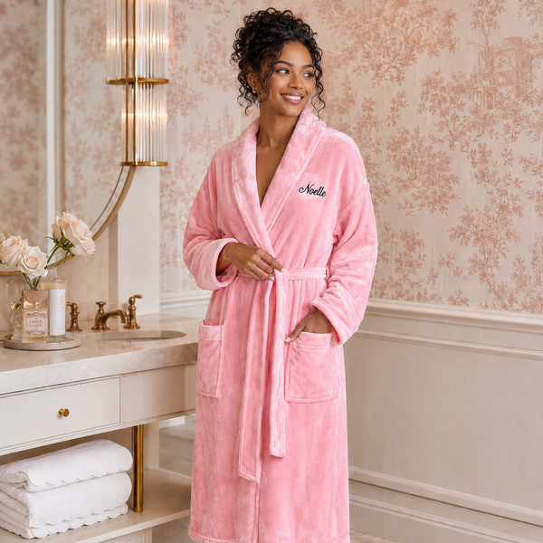 Women’s Plush Hooded Robe - Spa-Worthy Comfort at Home - Hooded Pink