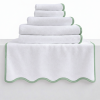 Luxury Scallop Piping Bath Towel Sets (6-Piece)