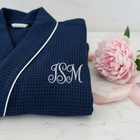 Knee-Length Waffle Kimono Robe for Women