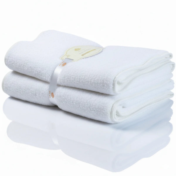 Scallop Piping Bath Sheet – Oversized Bathroom Towel - White Piping