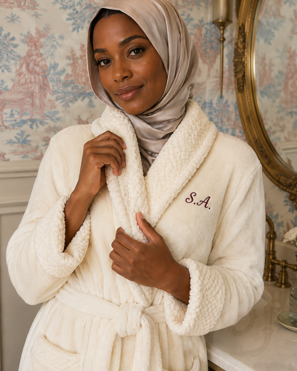 Women's Ultra Soft Plush Bathrobe - Natural