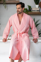Premium Waffle Piping Robe for Men - Lotus Linen