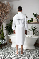 Waffle Kimono Spa Bathrobe for Men - Absorbent, Lightweight - Lotus Linen