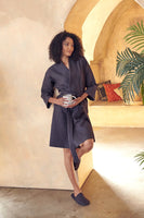 Knee-Length Waffle Kimono Robe for Women - Lotus Linen