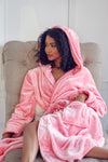pink hooded robe