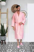 Premium Waffle Piping Robe for Men - Lotus Linen