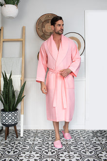  pink waffle robe