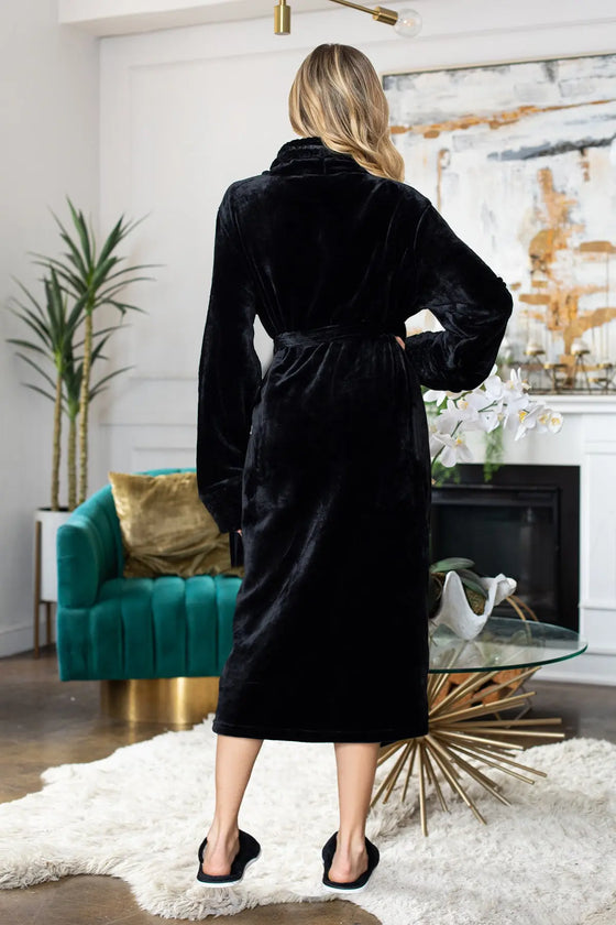 Women's Ultra Soft Fleece Bathrobe - Lotus Linen