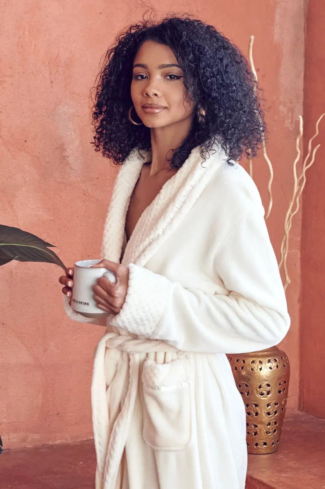 Women's Ultra Soft Plush Bathrobe - Lotus Linen