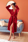 red bathrobes women