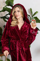 Women’s Plush Hooded Robe - Spa-Worthy Comfort at Home - Lotus Linen