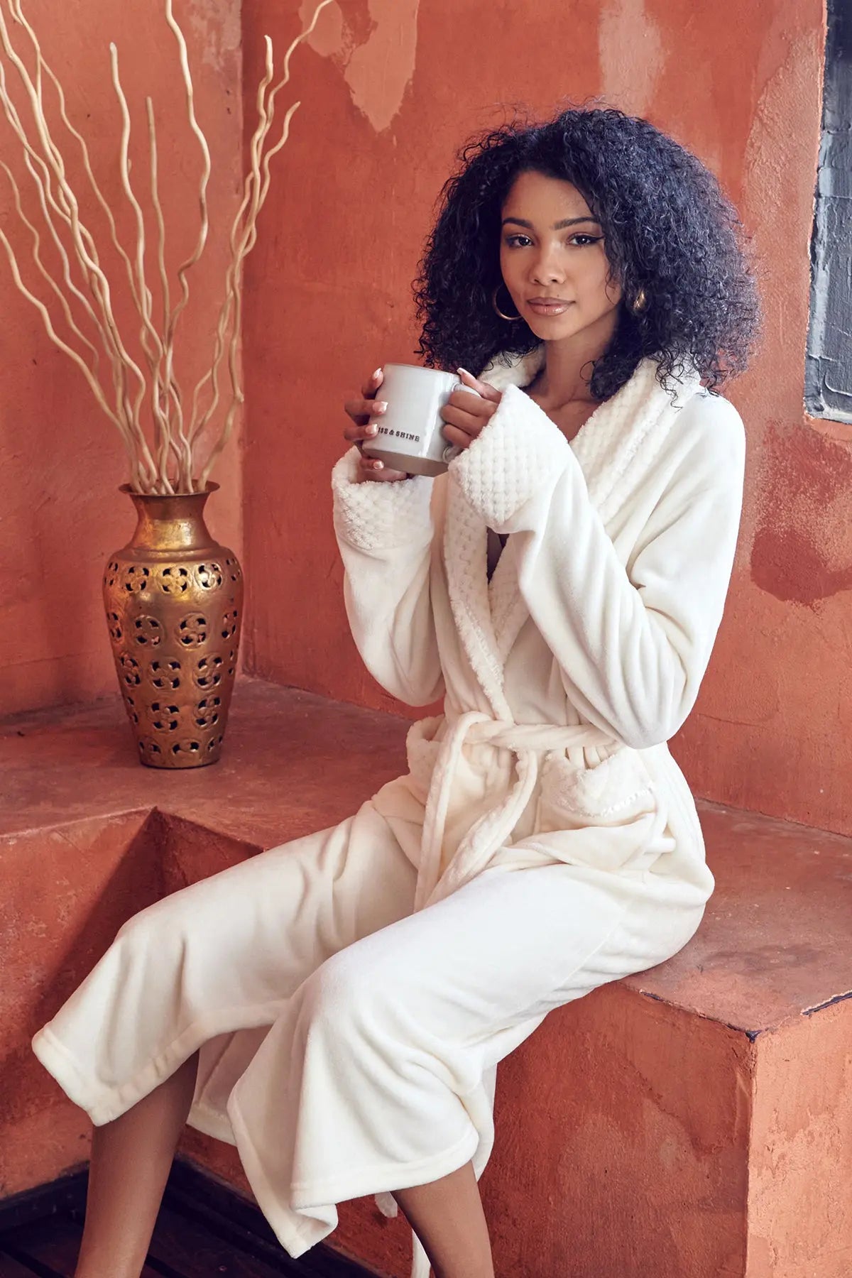 Women's Ultra Soft Plush Bathrobe - Lotus Linen