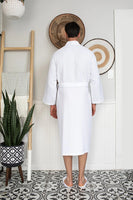 Waffle Kimono Spa Bathrobe for Men - Absorbent, Lightweight - Lotus Linen