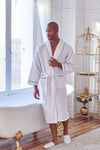 white hotel spa robe