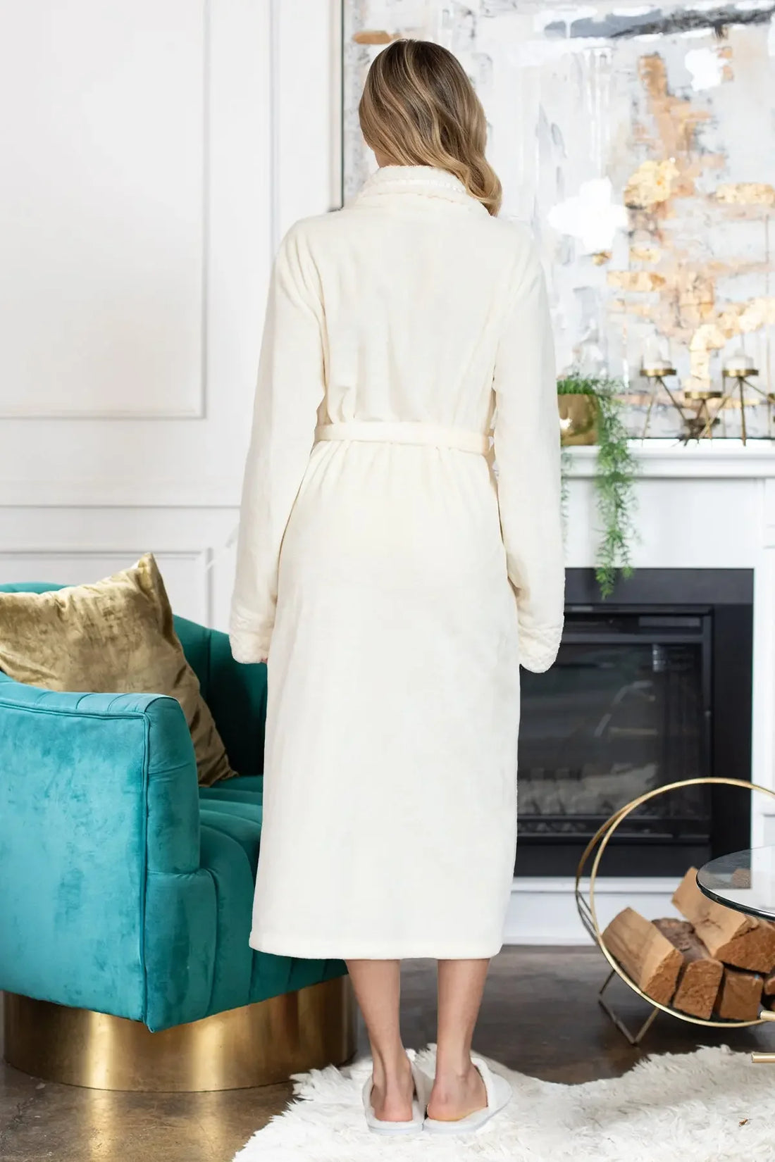 Women's Ultra Soft Plush Bathrobe - Lotus Linen