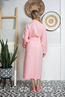 Women’s Waffle Piping Bathrobe – Lightweight Spa-Style Comfort - Lotus Linen